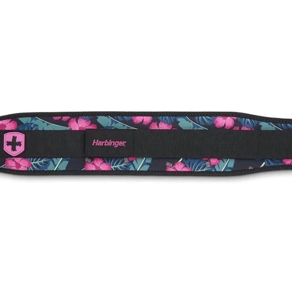 Harbinger Floral Weightlifting Belt – Black with Pink Flowers